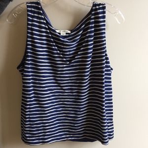 St. John Striped V-Neck Tank Top